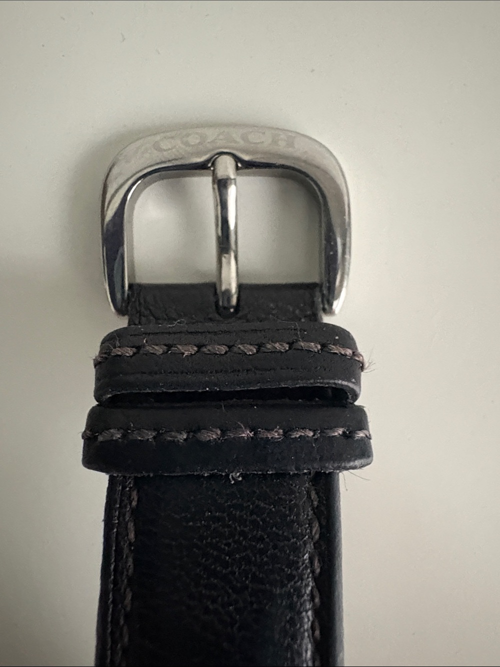 Coach W502B Swiss Quartz Watch – Black Leather Strap | Classic Rectangle Watch - Picture 4 of 9